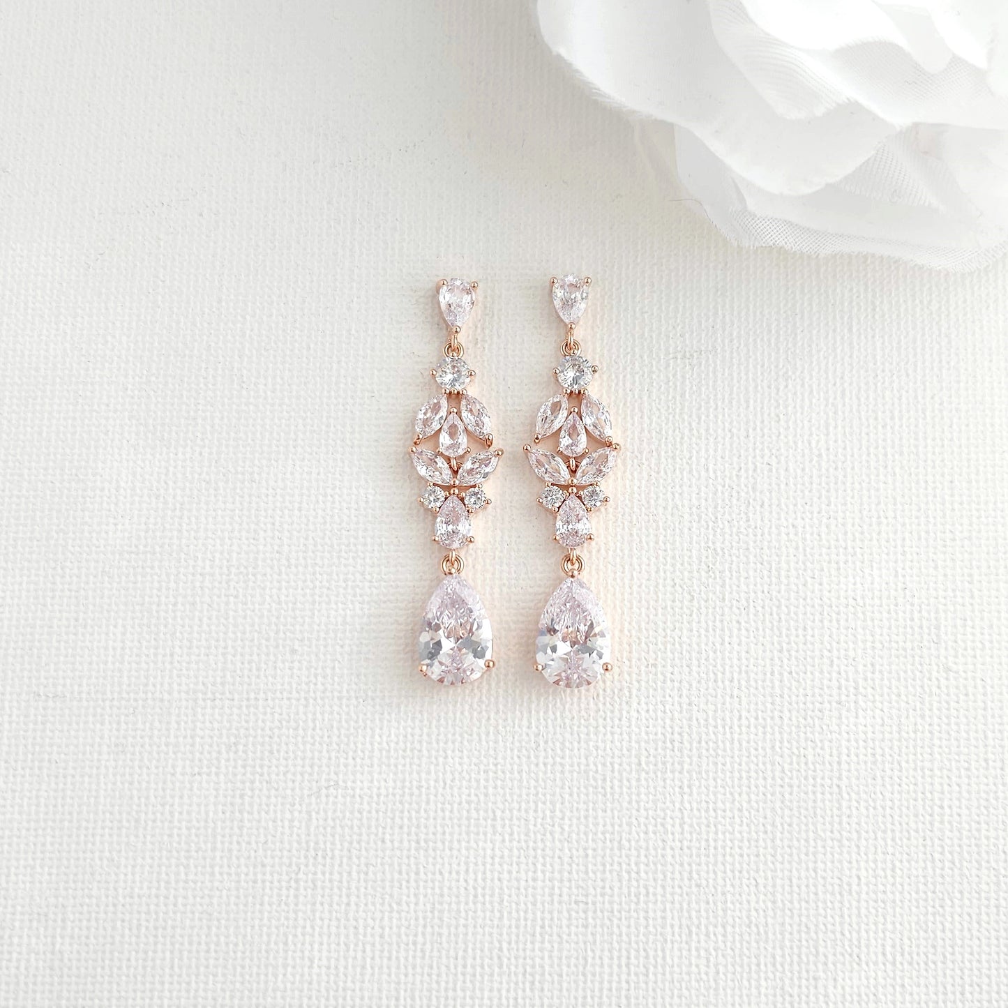 Wedding Jewellery Set in Rose Gold for Brides-Anne