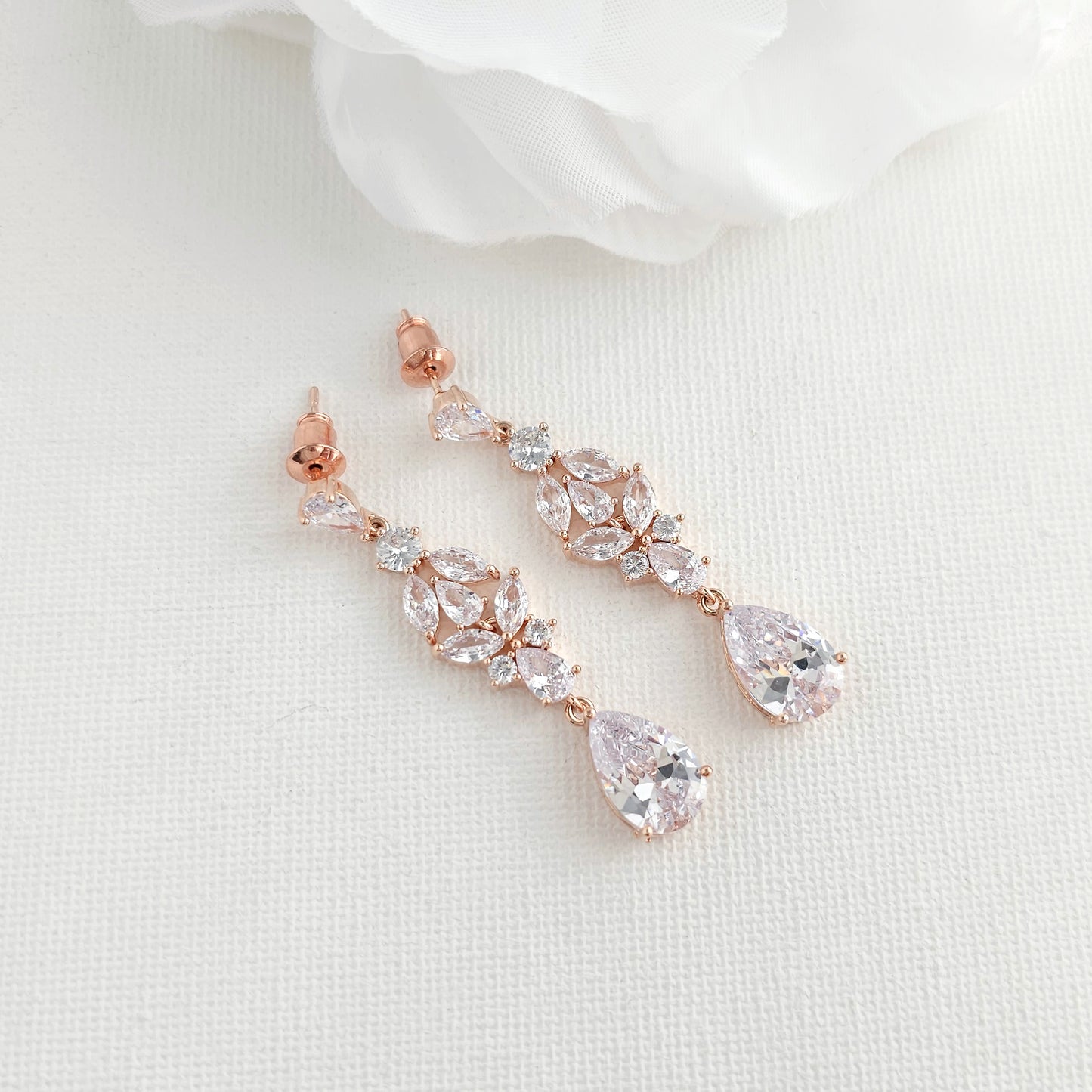 Wedding Jewellery Set in Rose Gold for Brides-Anne