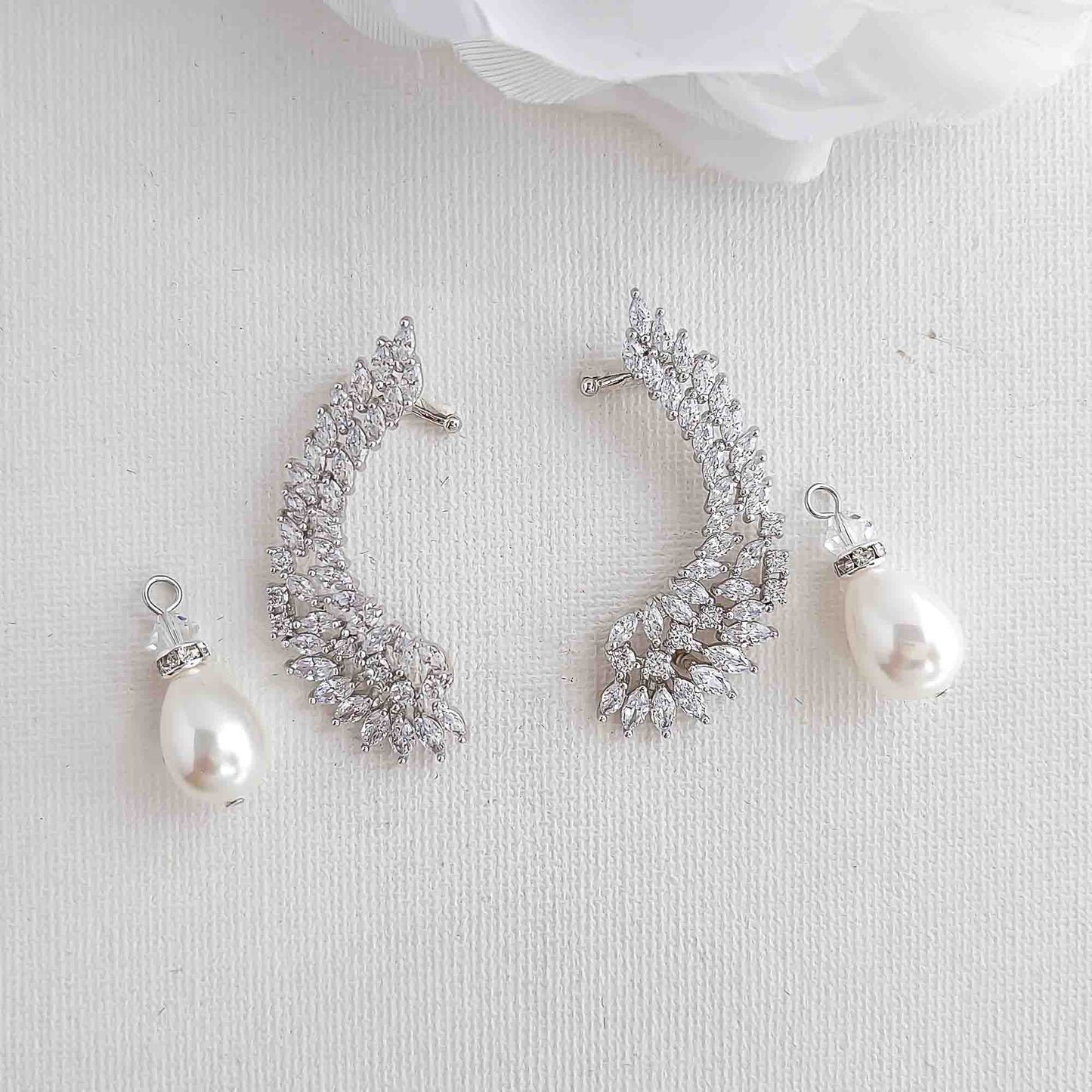 Ear Cuffs With or Without Pearl Drop-Adena