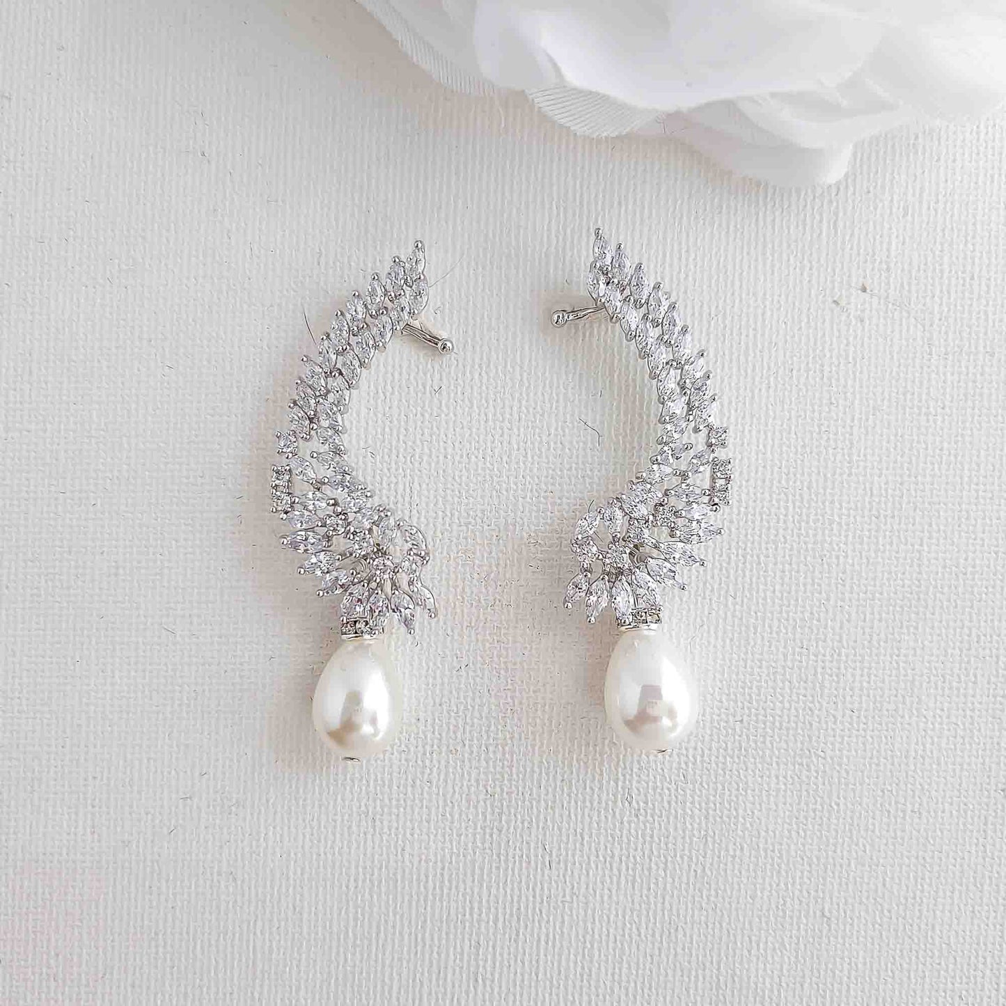 Detachable Pearl Ear Cuffs: A Modern Twist for Your Wedding Day-Adena