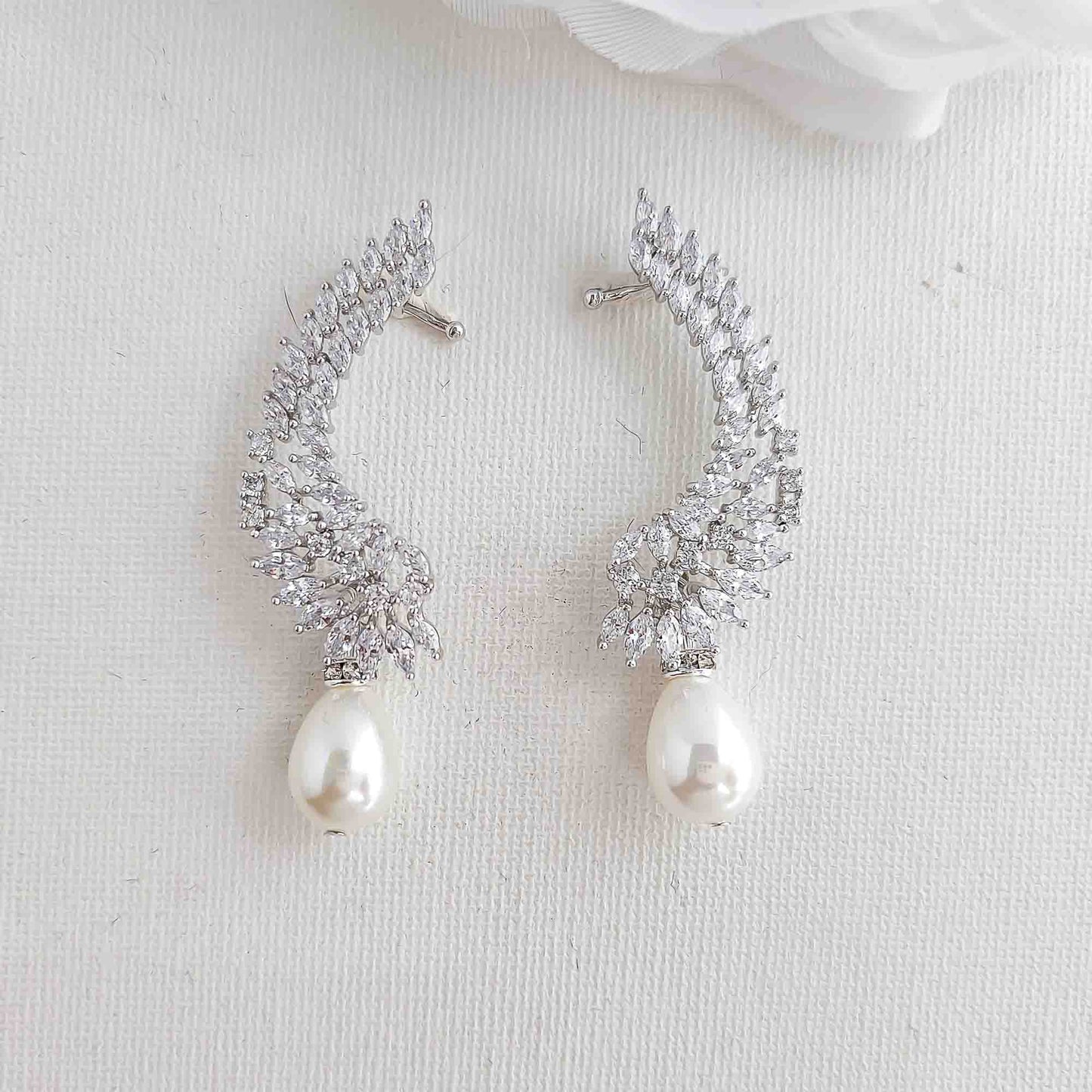 Detachable Pearl Ear Cuffs: A Modern Twist for Your Wedding Day-Adena
