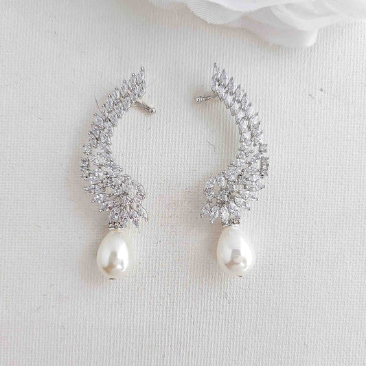 Detachable Pearl Ear Cuffs: A Modern Twist for Your Wedding Day-Adena