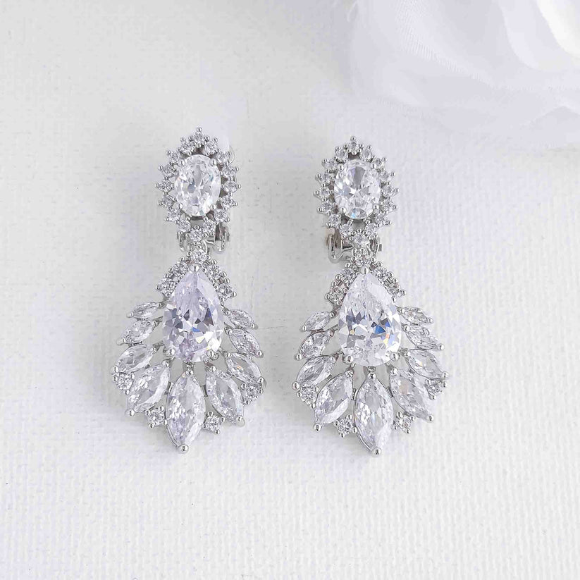 Clip On Earrings for Weddings Occasions Prom-Anna