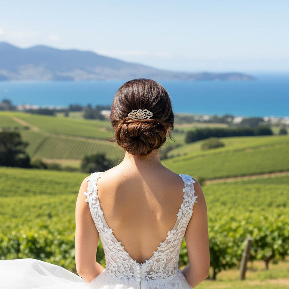 Dainty Gold Wedding Hair Comb Petite Vintage Crystal Hair Accessory-Blythe