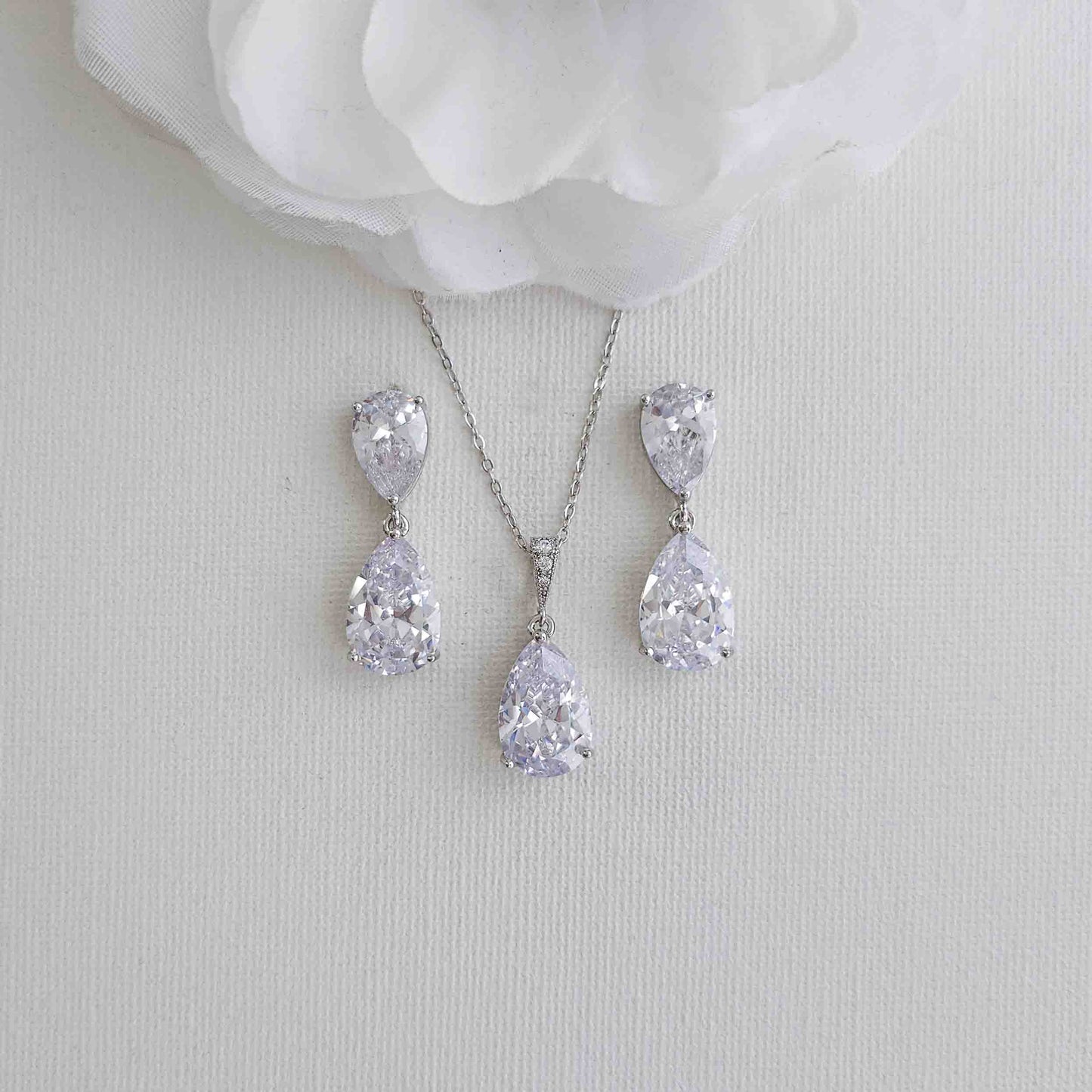 Cubic Zirconia Bridal Jewellery Set-Clara