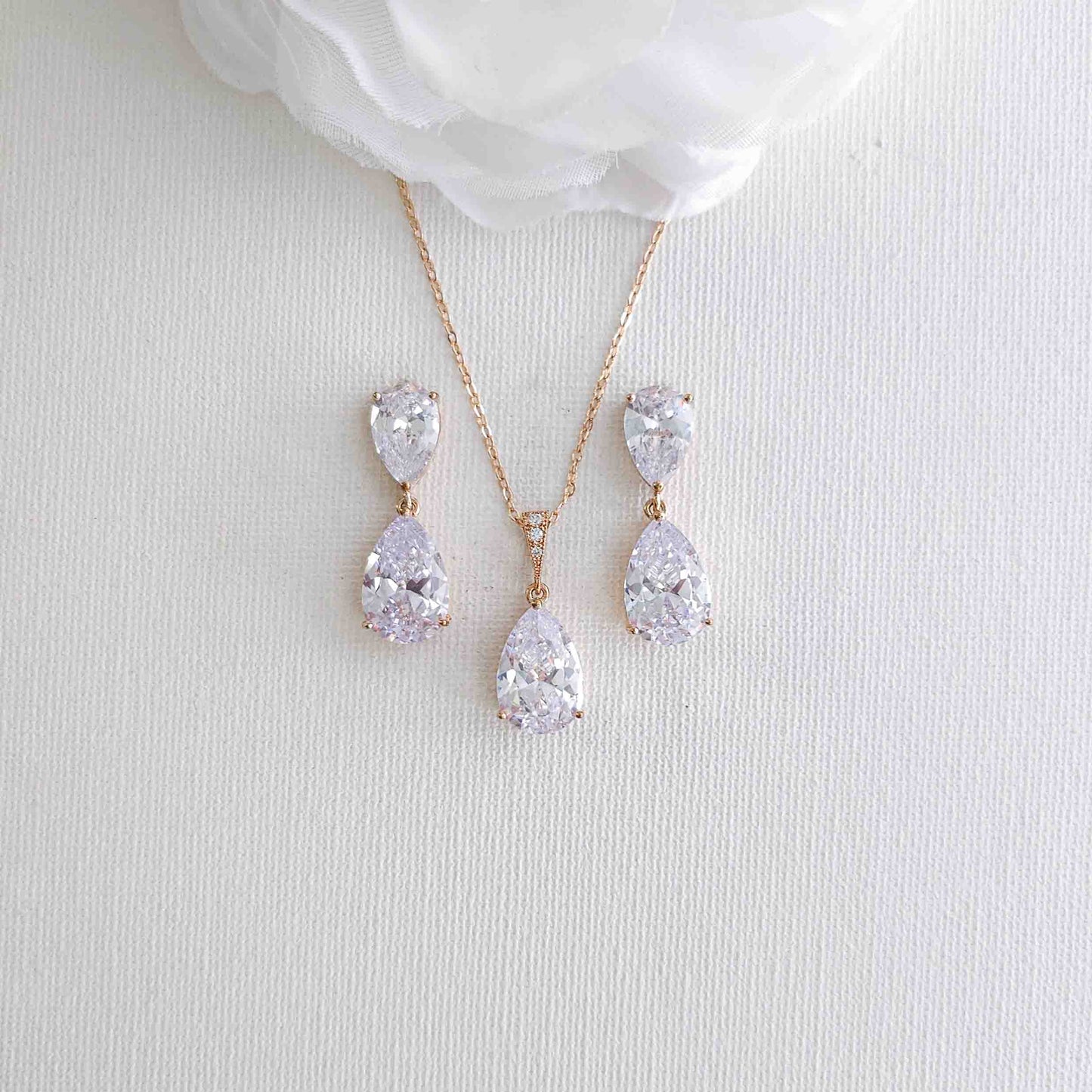 Cubic Zirconia Bridal Jewellery Set-Clara