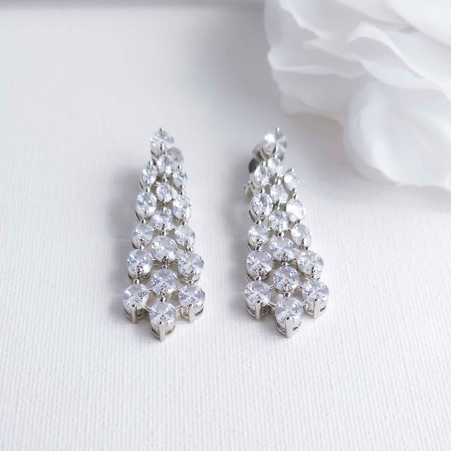 Clip On Chandelier Earrings for Weddings & Events-Myra