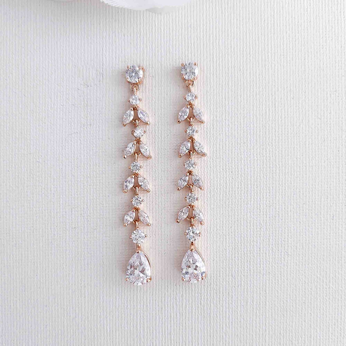 Delicate Gold Dangle Earrings for Wedding-Miranda