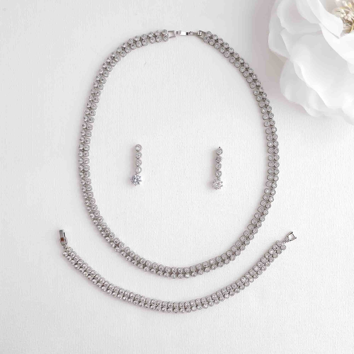 Layered Tennis Necklace Set - Erin
