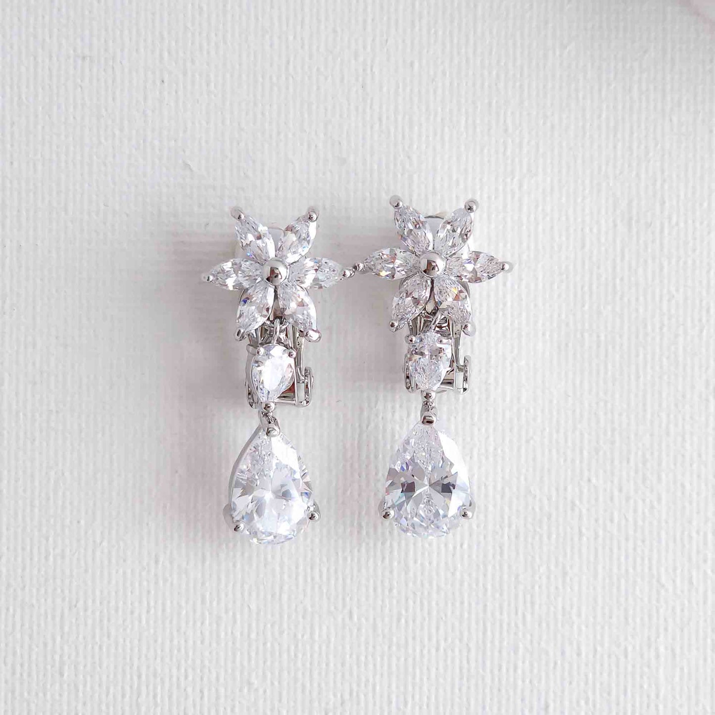 Flower Clip On Earrings-Bella