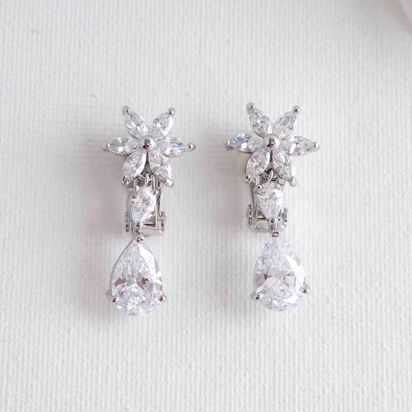 Flower Clip On Earrings-Bella