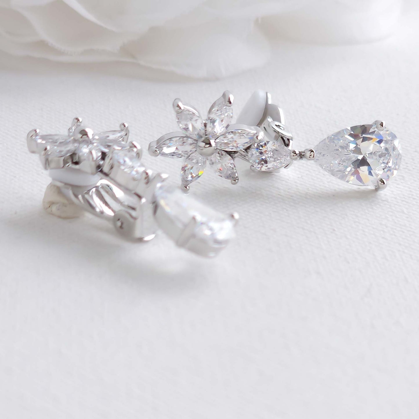 Flower Clip On Earrings-Bella