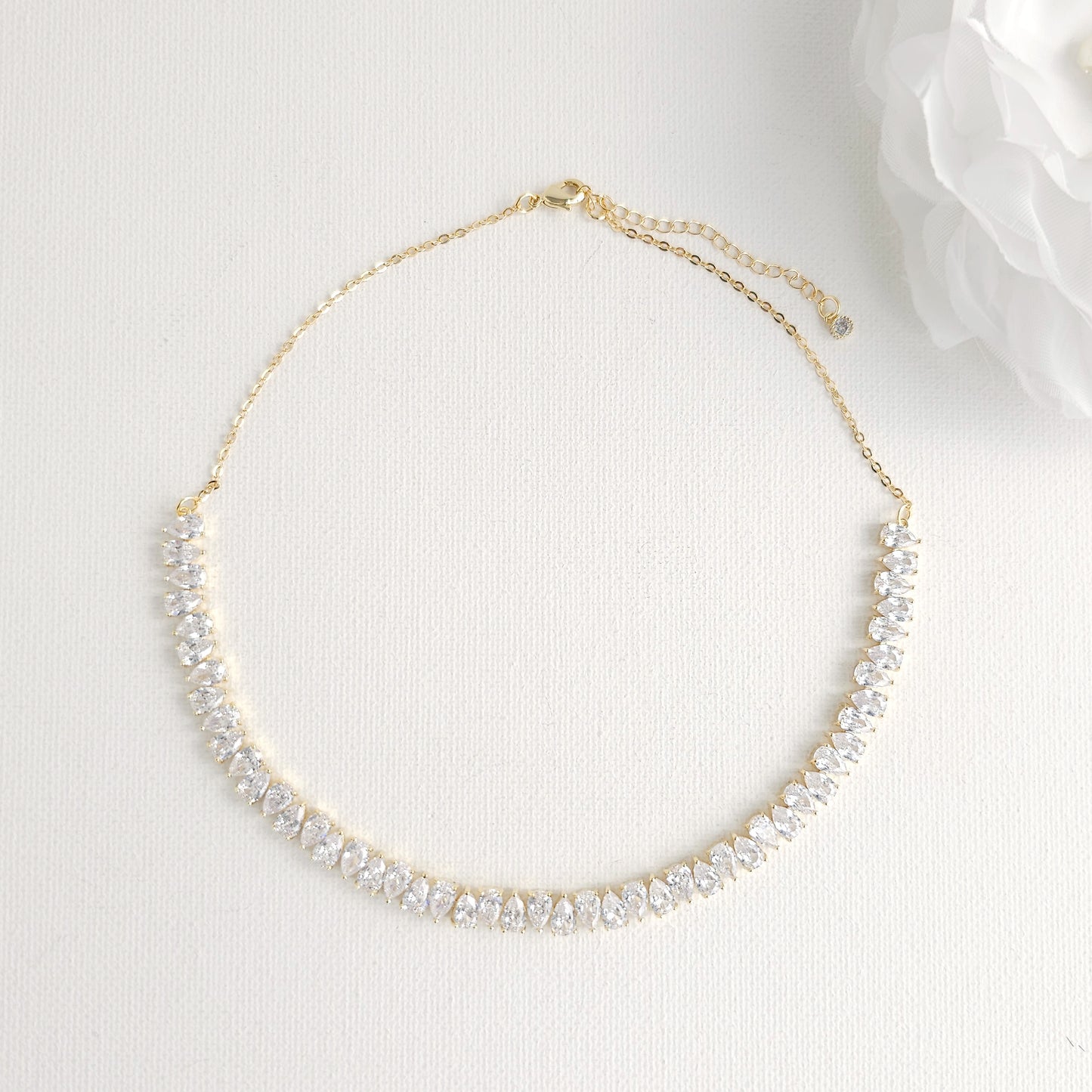 Regal Gold CZ Choker Set: Bride, Wedding & Occasion Elegant Statement Jewellery -Talia
