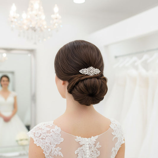Rose Gold Crystal Cluster Bridal Comb for Modern & Classic Brides - Jolie