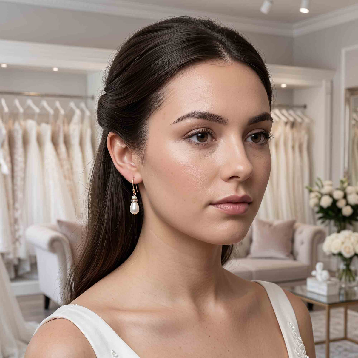 Elegant Rose Gold Drop Earrings: Timeless Style for Brides & Bridesmaids - June