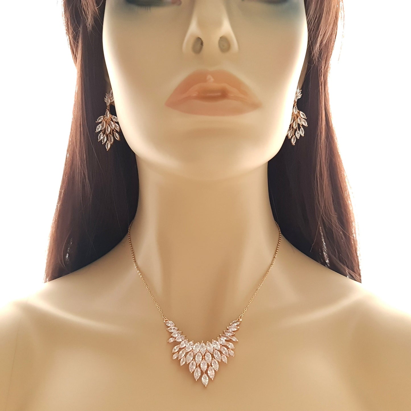 Bridal Gold Leaf Necklace-Belle
