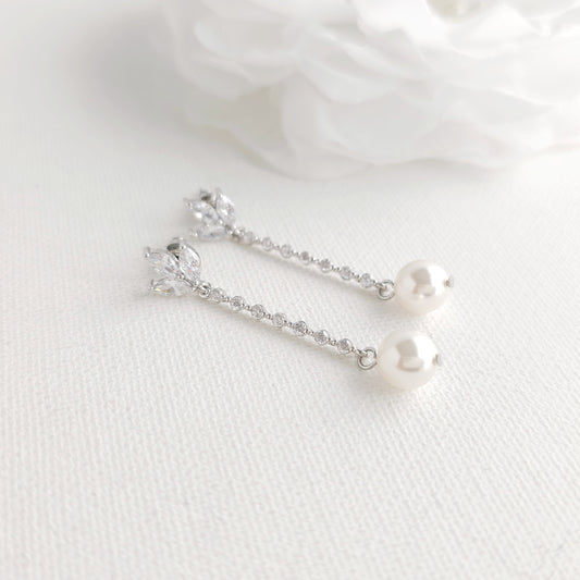 Pearl Drop Gold Earrings- Jodi