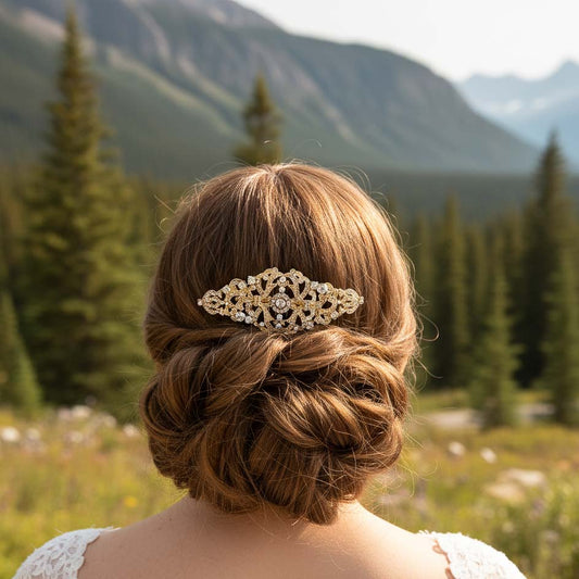 Vintage Crystal Hair Comb for Weddings-Seraphina