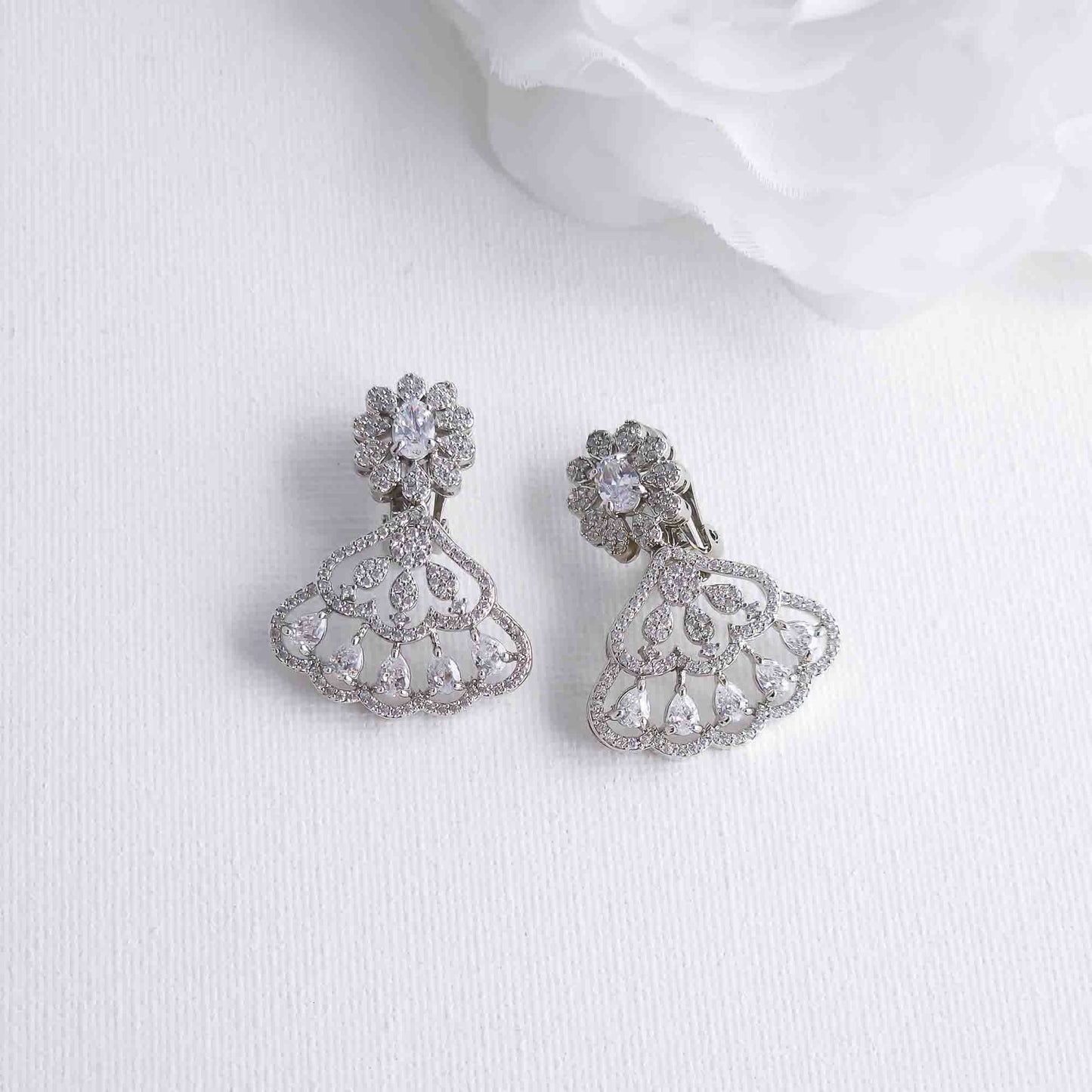 Non-pierced Wedding Clip-On Earrings: Vintage Style and All-Day Comfort- Litvik