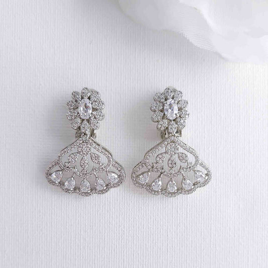 Non-pierced Wedding Clip-On Earrings: Vintage Style and All-Day Comfort- Litvik