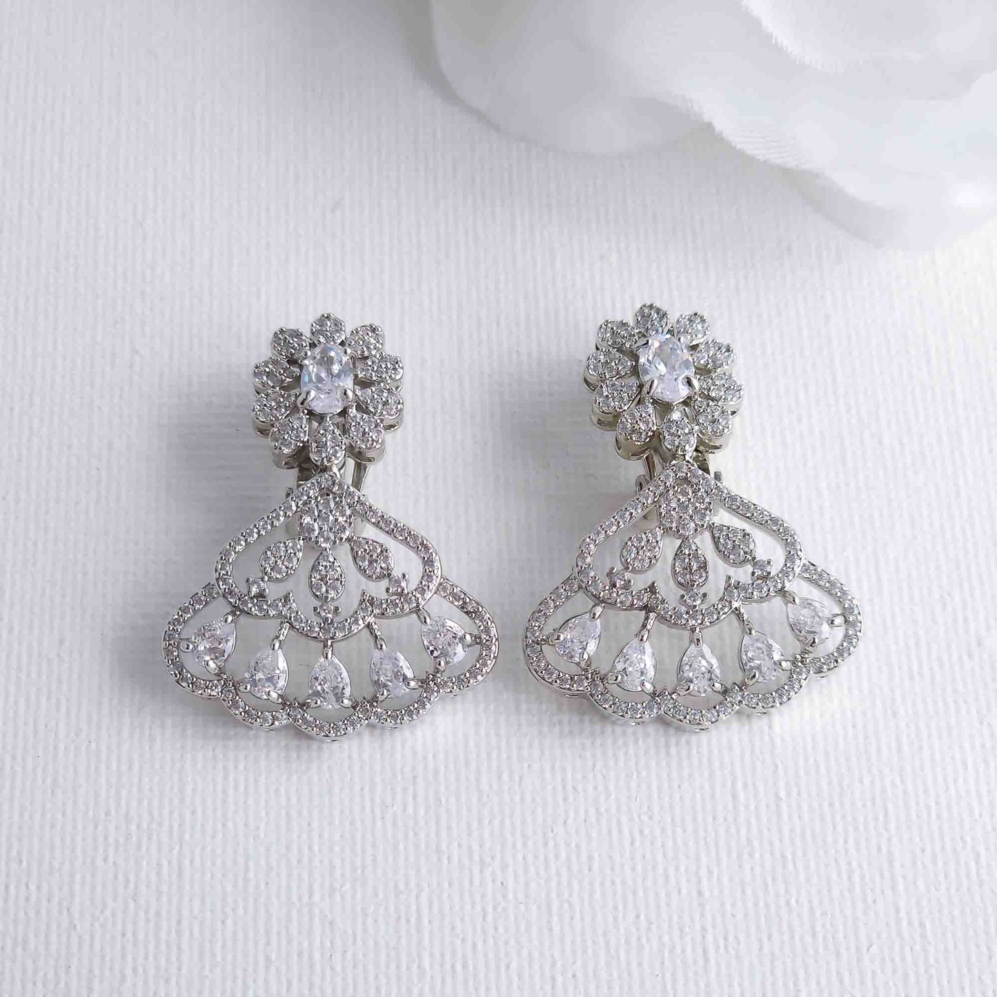 Non-pierced Wedding Clip-On Earrings: Vintage Style and All-Day Comfort- Litvik