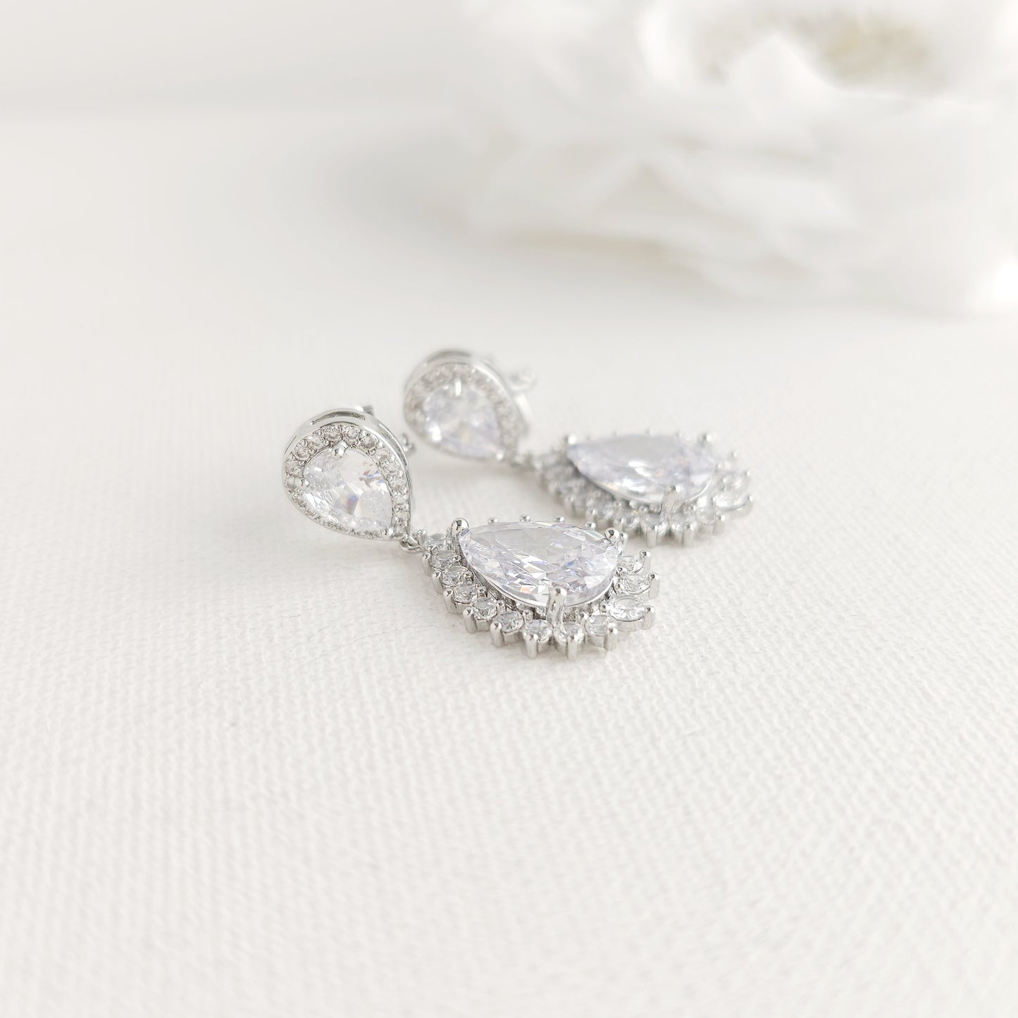 Rose Gold Bridal Jewellery Set with Clipon Earrings - Raya