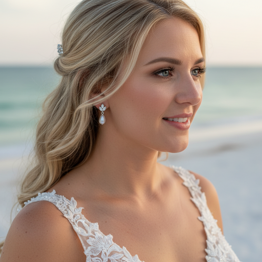 Rose Gold Delicate Pearl Drop Earrings for All Occasions- Vera