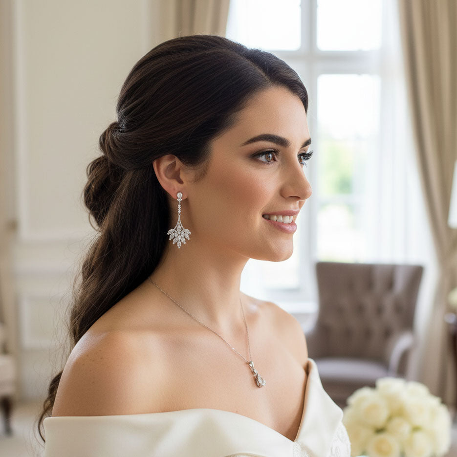 Dangling Chandelier Earrings for Wedding and Special Occasions-Yana
