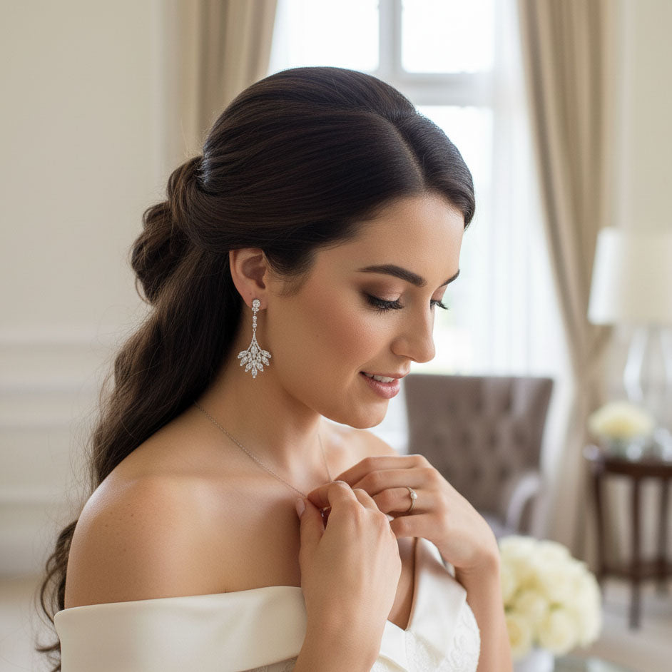 Dangling Chandelier Earrings for Wedding and Special Occasions-Yana