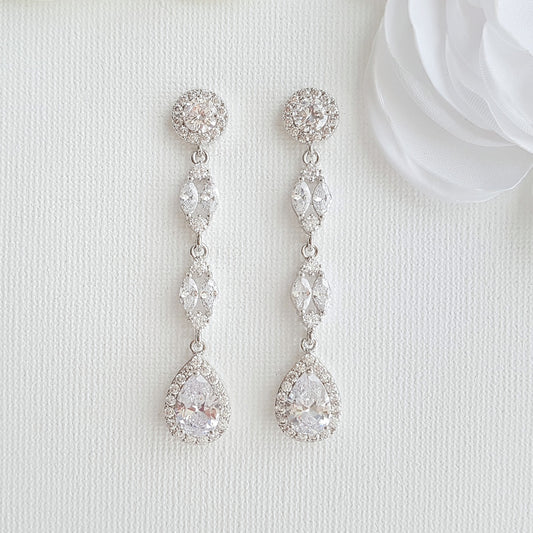 Rose Gold Long Earrings- Hayley