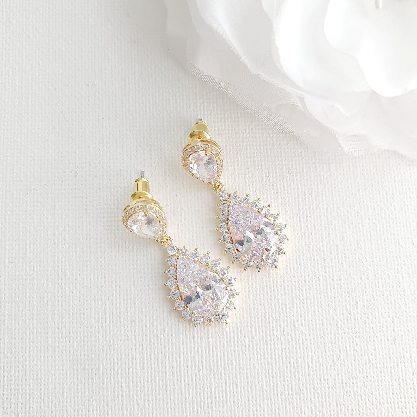 Clear Crystal Jewellery Set for Weddings in Silver-Raya