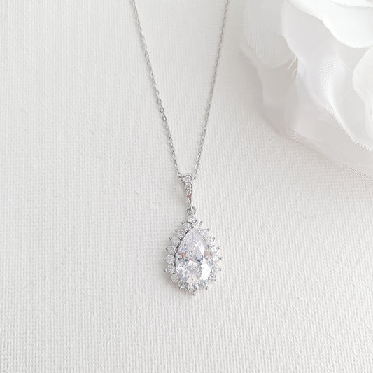 Gold Bridal Pendant Necklace - Raya