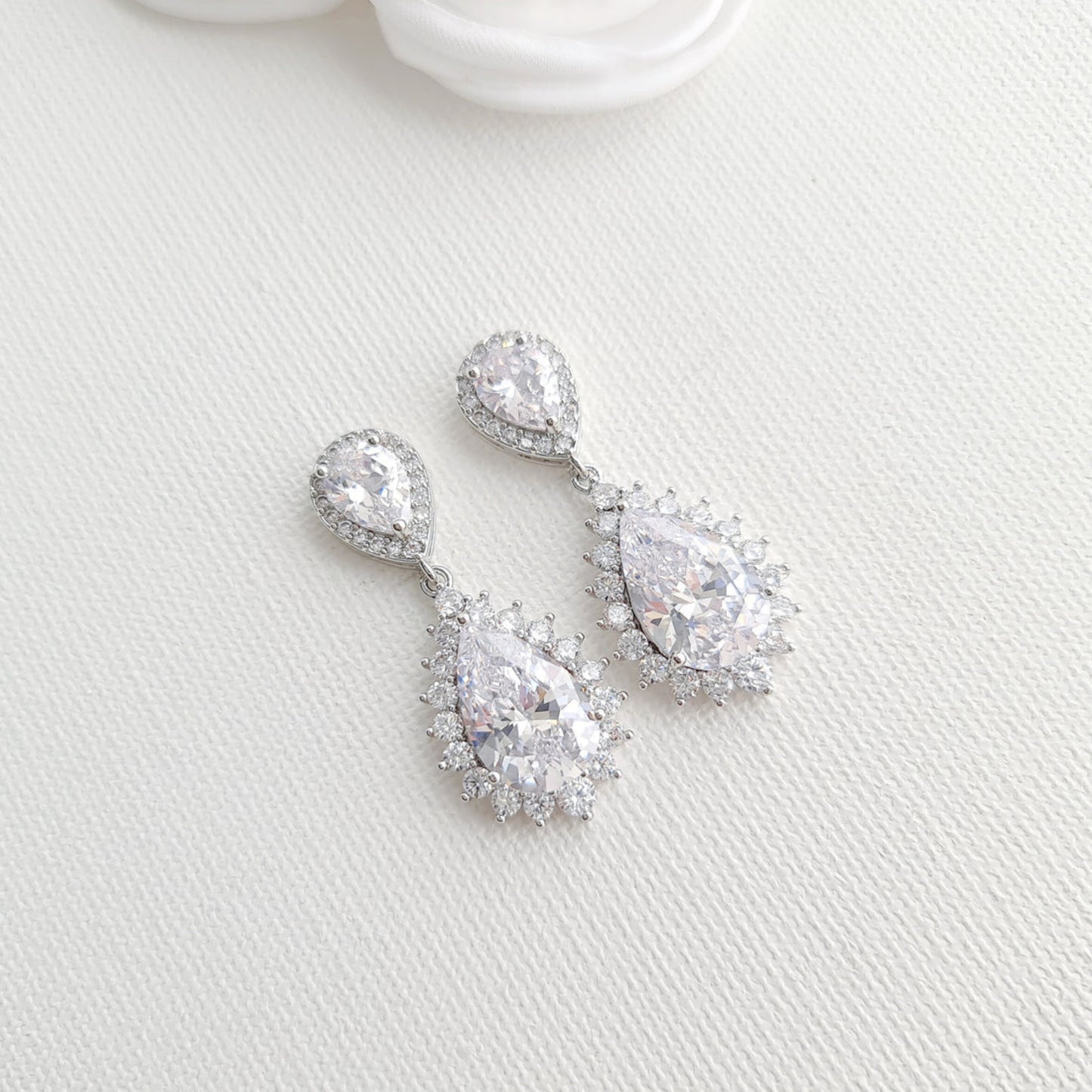 Gold Plated Teardrop Earrings for Brides & Women-Raya