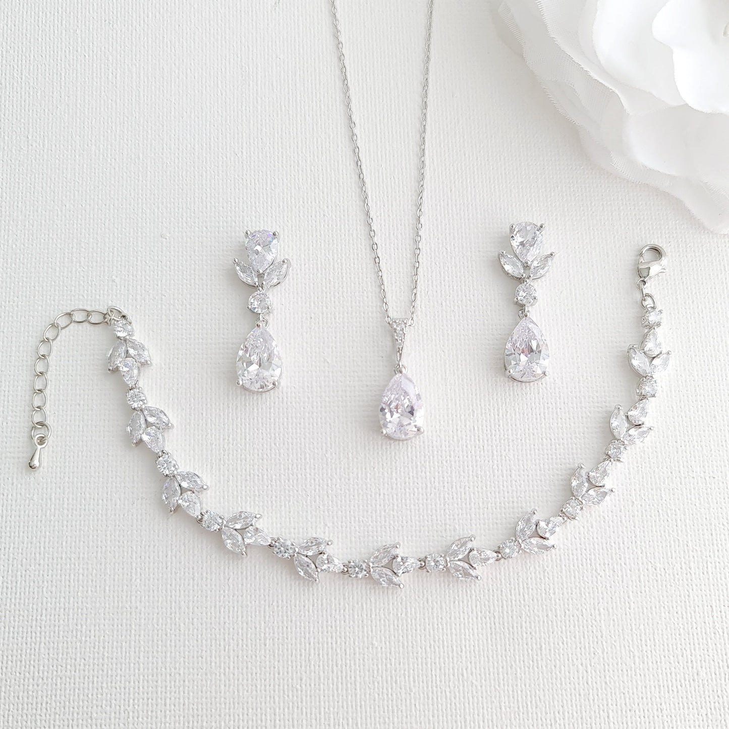 Elegant Wedding Day Jewellery Set For The Bride-Nicole