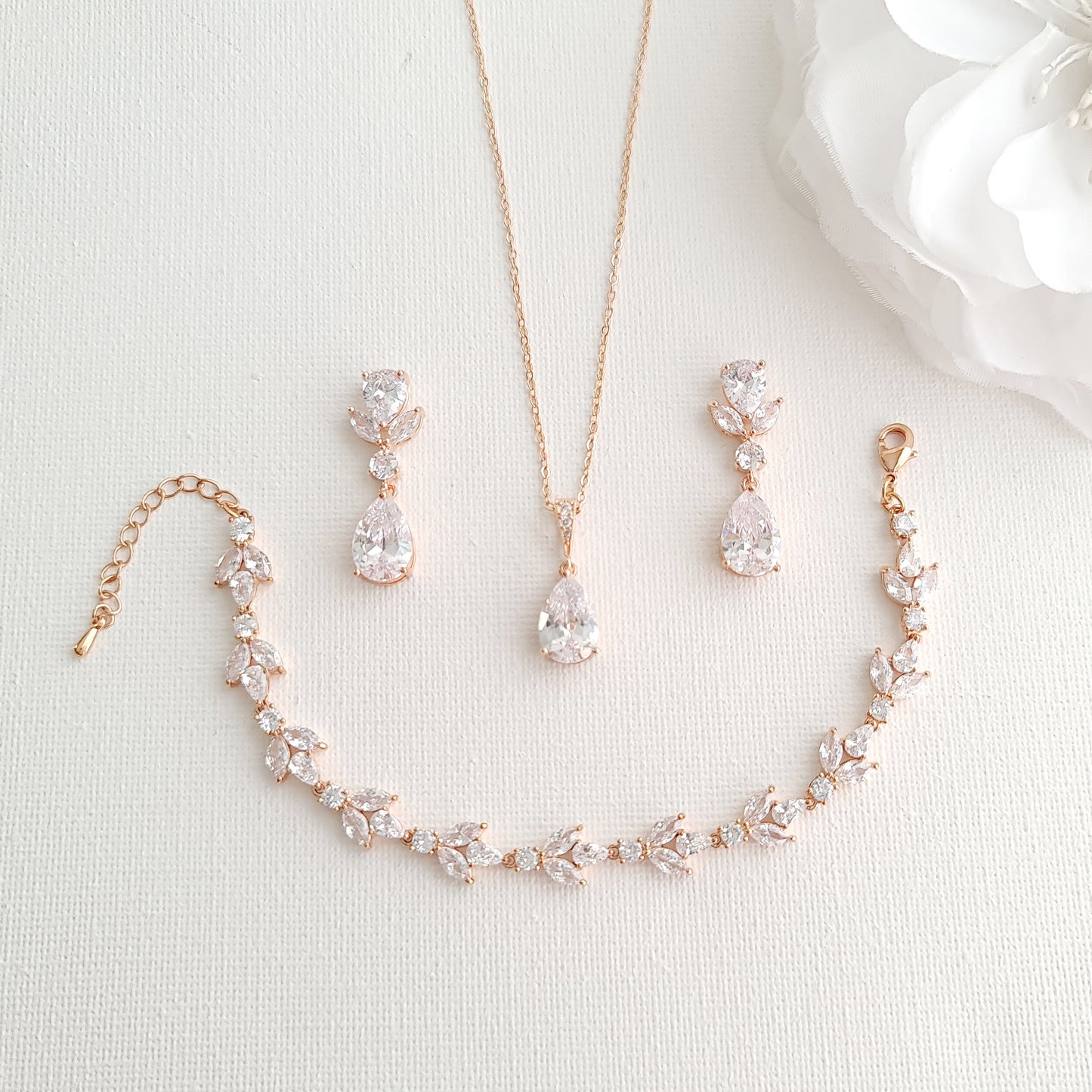 Dainty Wedding Jewellery Set- Nicole