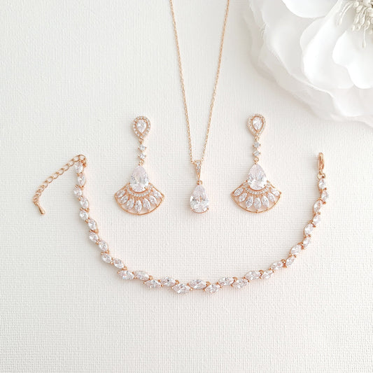 Jewellery Set in Rose Gold-Ilana