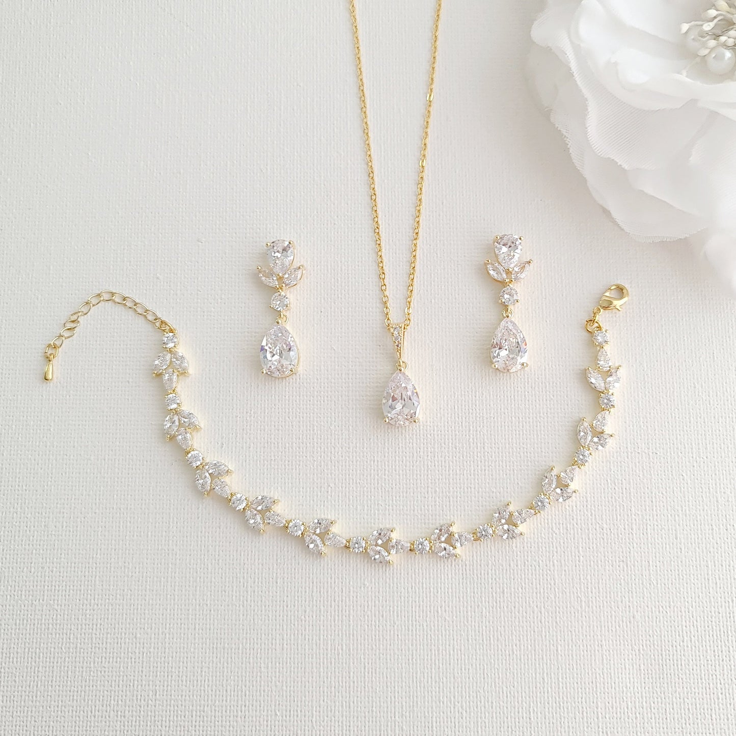 Elegant Wedding Day Jewellery Set For The Bride-Nicole