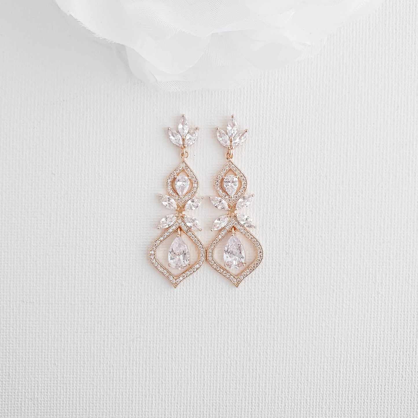 Rose Gold Wedding Day Jewellery Set for Brides-Meghan