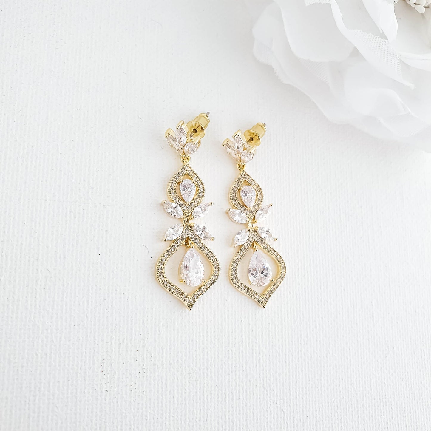 Rose Gold Wedding Day Jewellery Set for Brides-Meghan