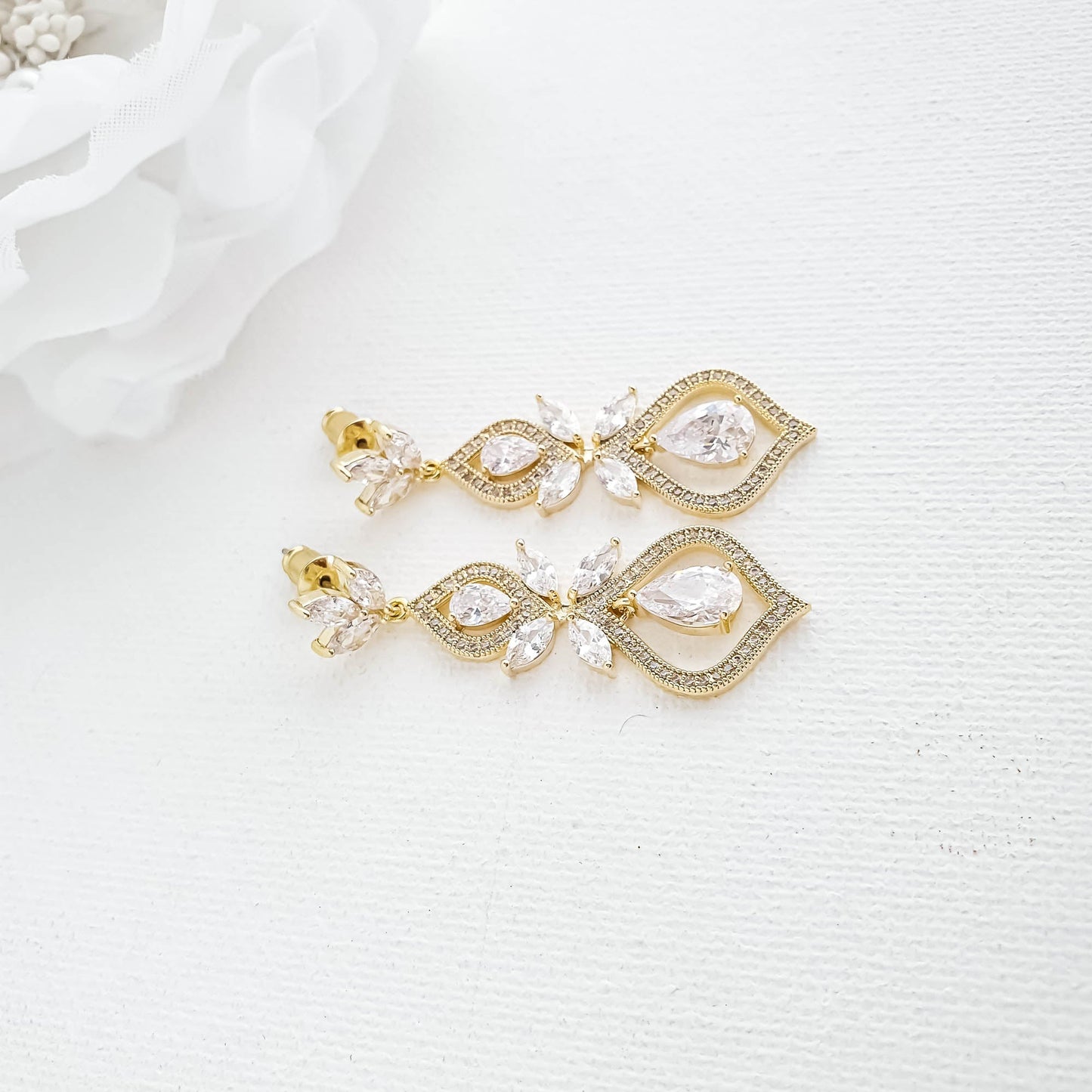 Rose Gold Wedding Day Jewellery Set for Brides-Meghan