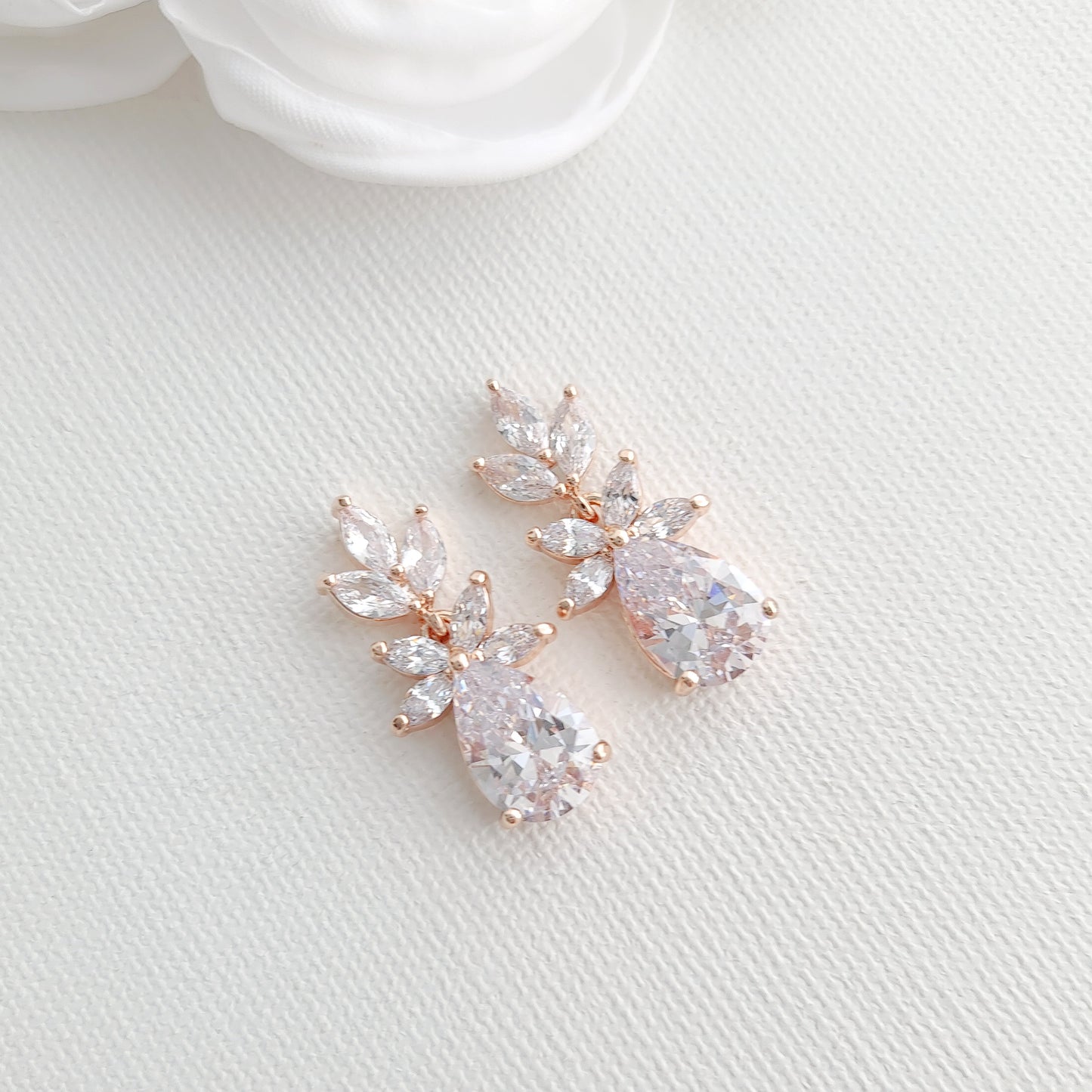 Leaf and Drop Earrings For Weddings-Stella