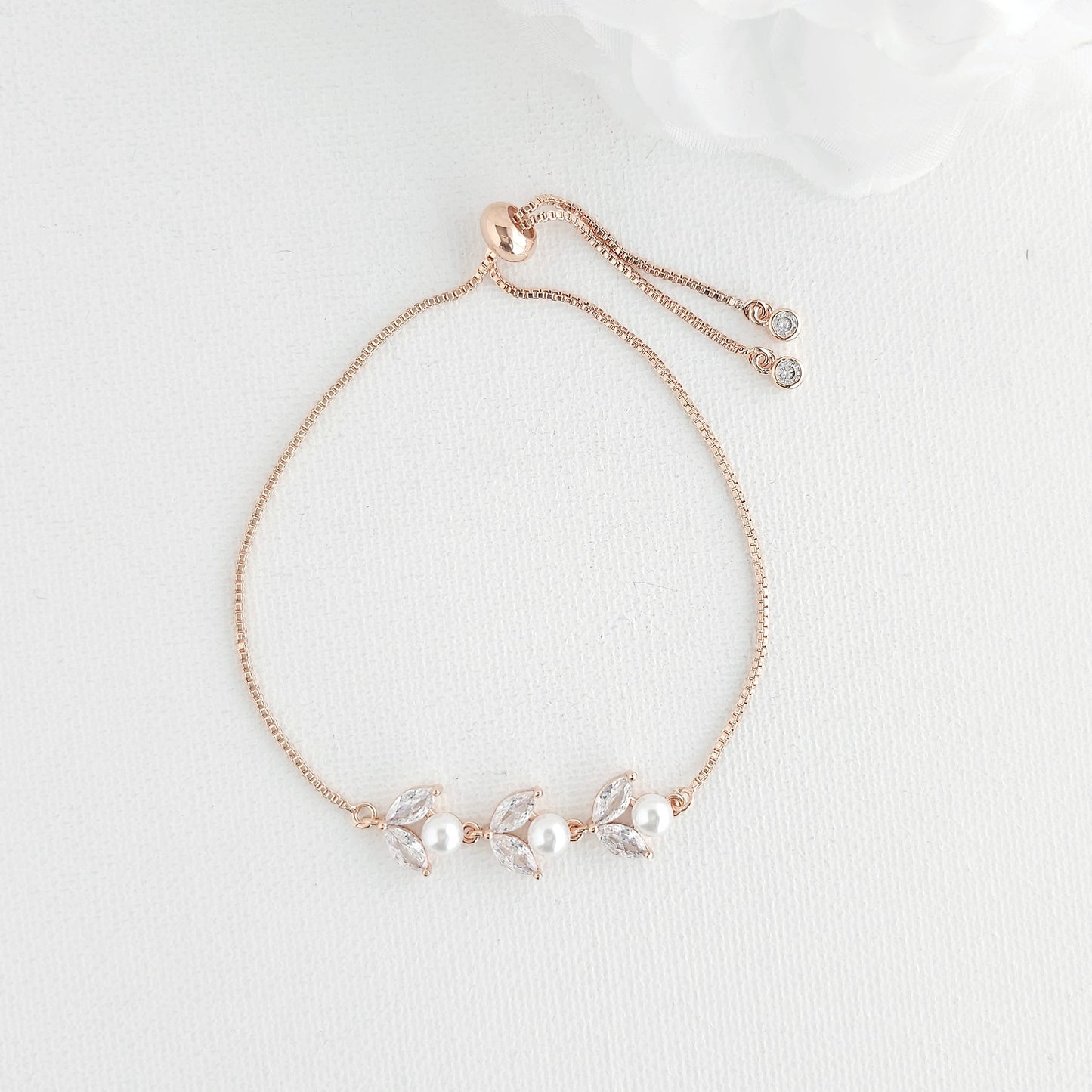 Dainty Rose Gold Bracelet for Brides and Bridemaids- Liela