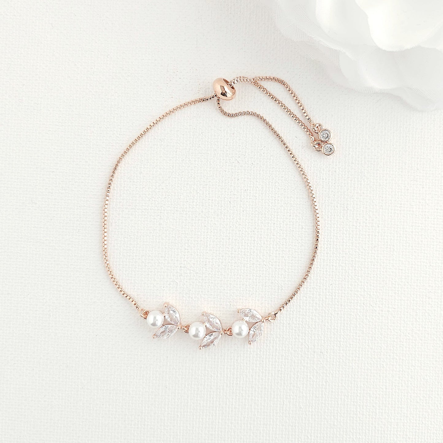 Dainty Rose Gold Bracelet for Brides and Bridemaids- Liela