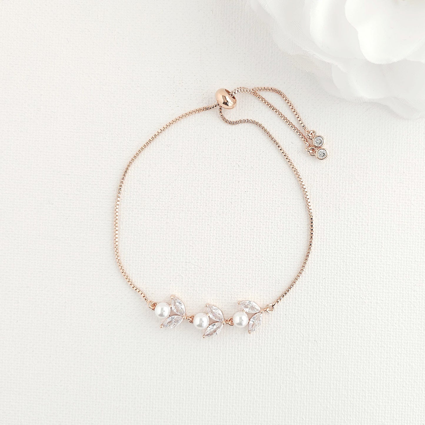 Dainty Rose Gold Bracelet for Brides and Bridemaids- Liela