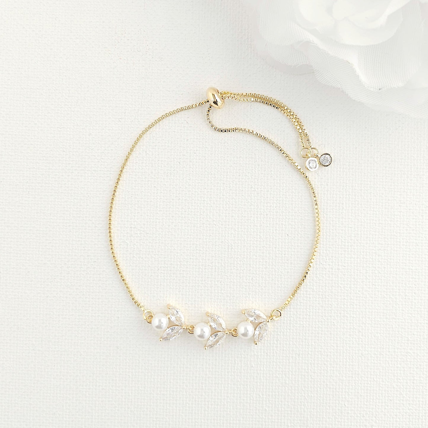 Dainty Rose Gold Bracelet for Brides and Bridemaids- Liela