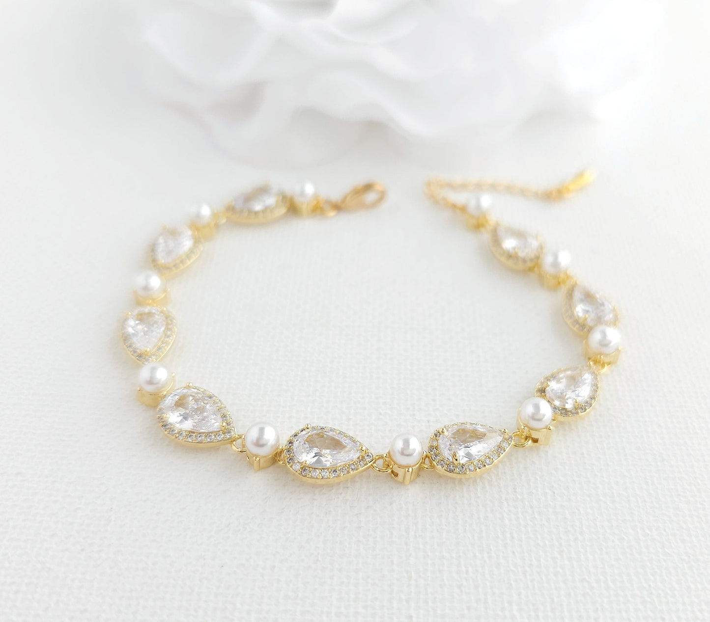 Silver Bracelet with Pearls-Emma