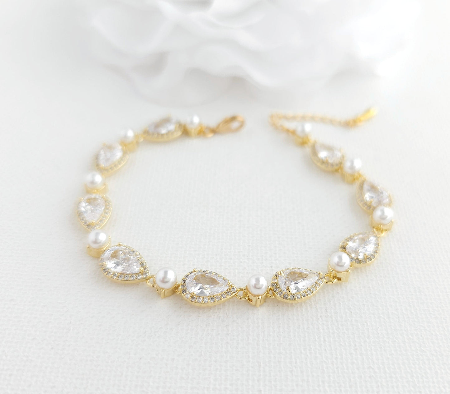 Gold and Pearl Bracelet-Emma