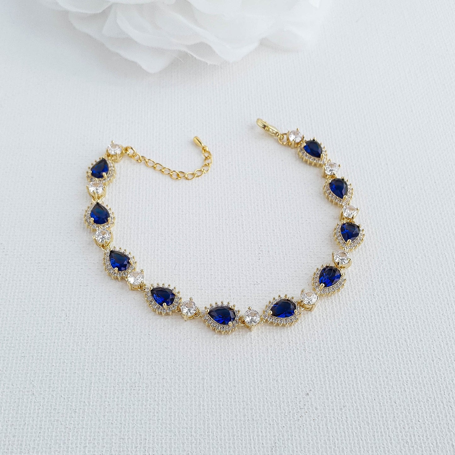 Blue Wedding Bracelet in Rose Gold-AOI