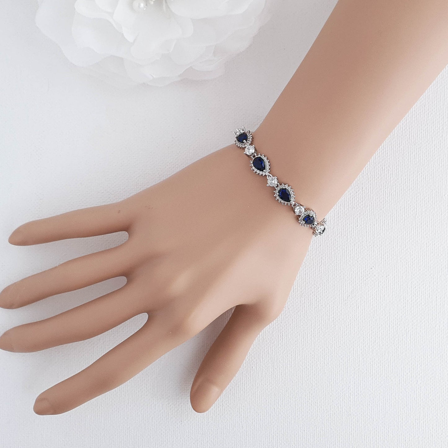 Blue Wedding Bracelet in Rose Gold-AOI