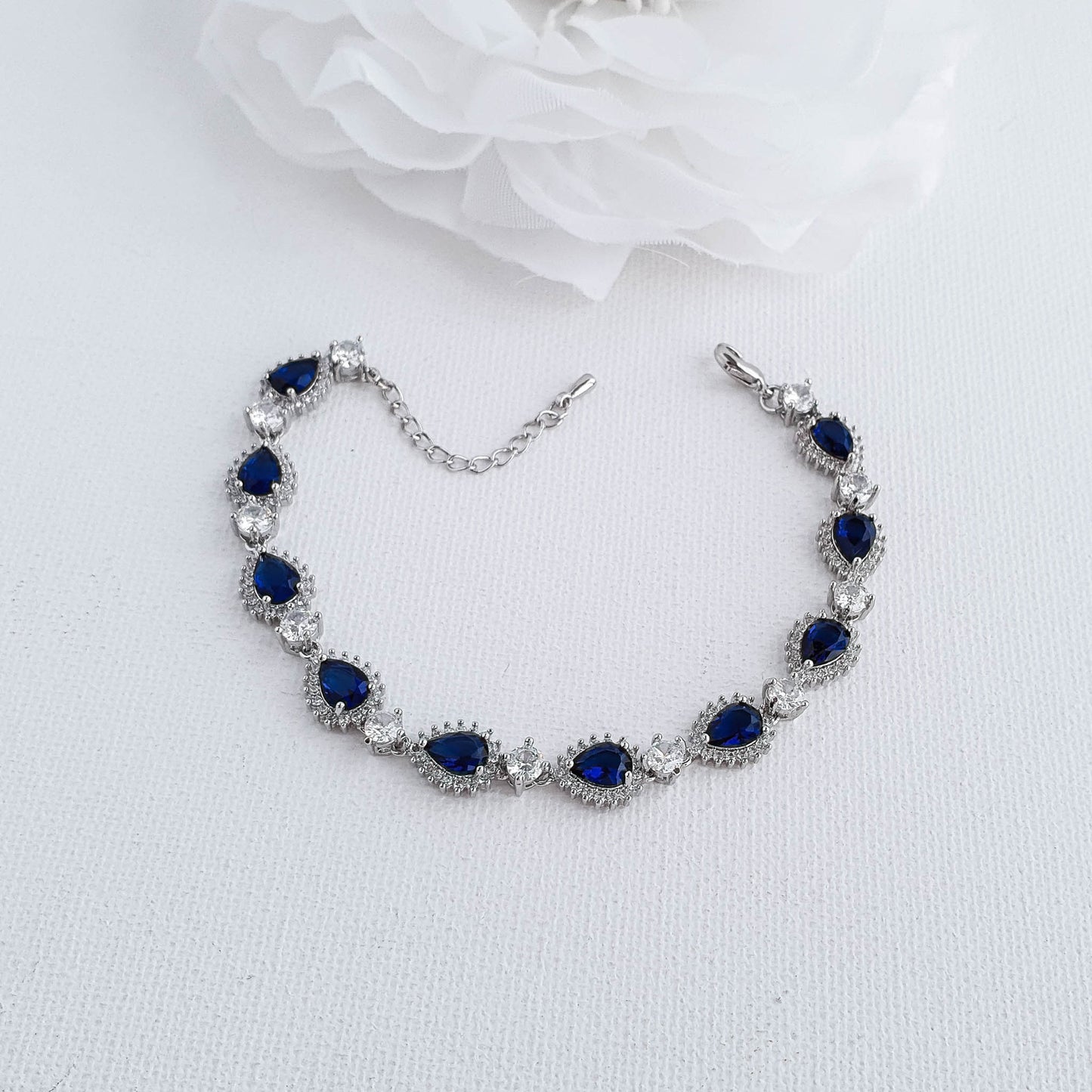 Blue Wedding Bracelet in Rose Gold-AOI